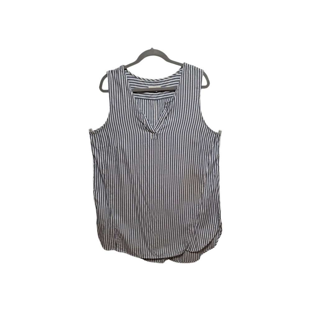 Beach Lunch Lounge Top XL Striped Tank Tunic Gauze Resort Popover Sailor Cruise